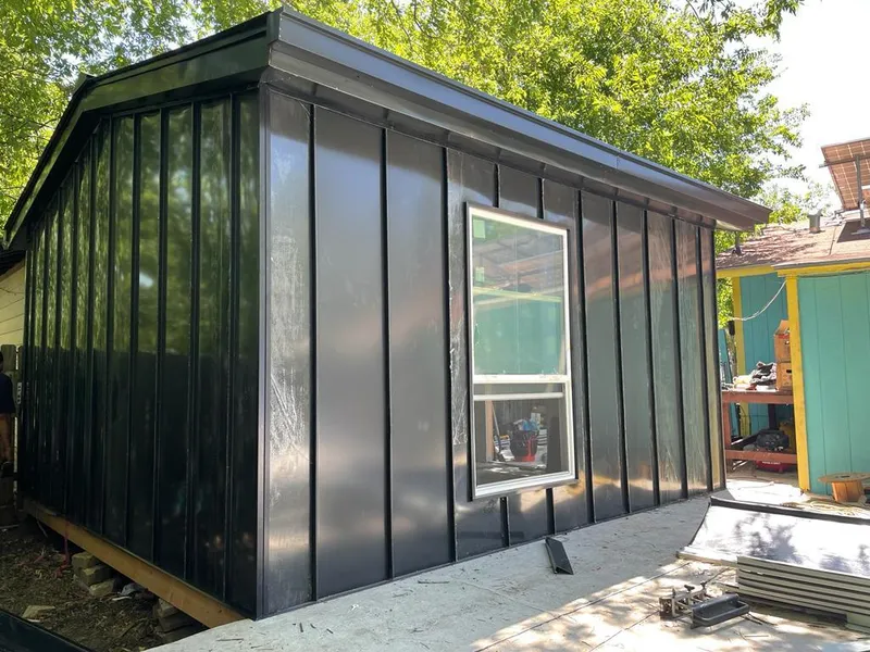 Black standing seam metal wall panels for Metal Roof Installation in East Peoria